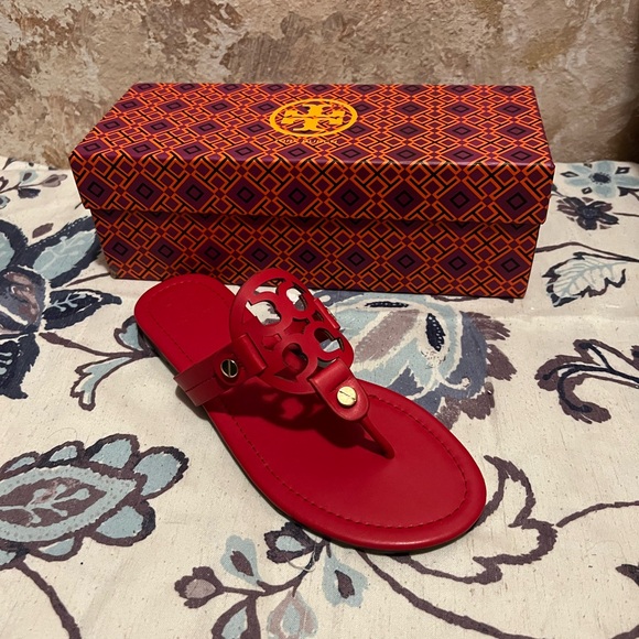 Tory Burch Shoes - Red Tory Burch Sandals size 9.5/40